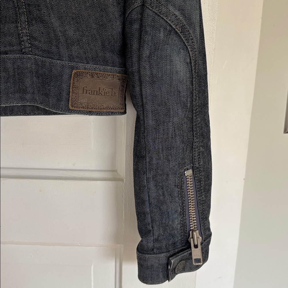 Frankie B Moto Denim Jacket Women's 6 - Picture 11 of 12